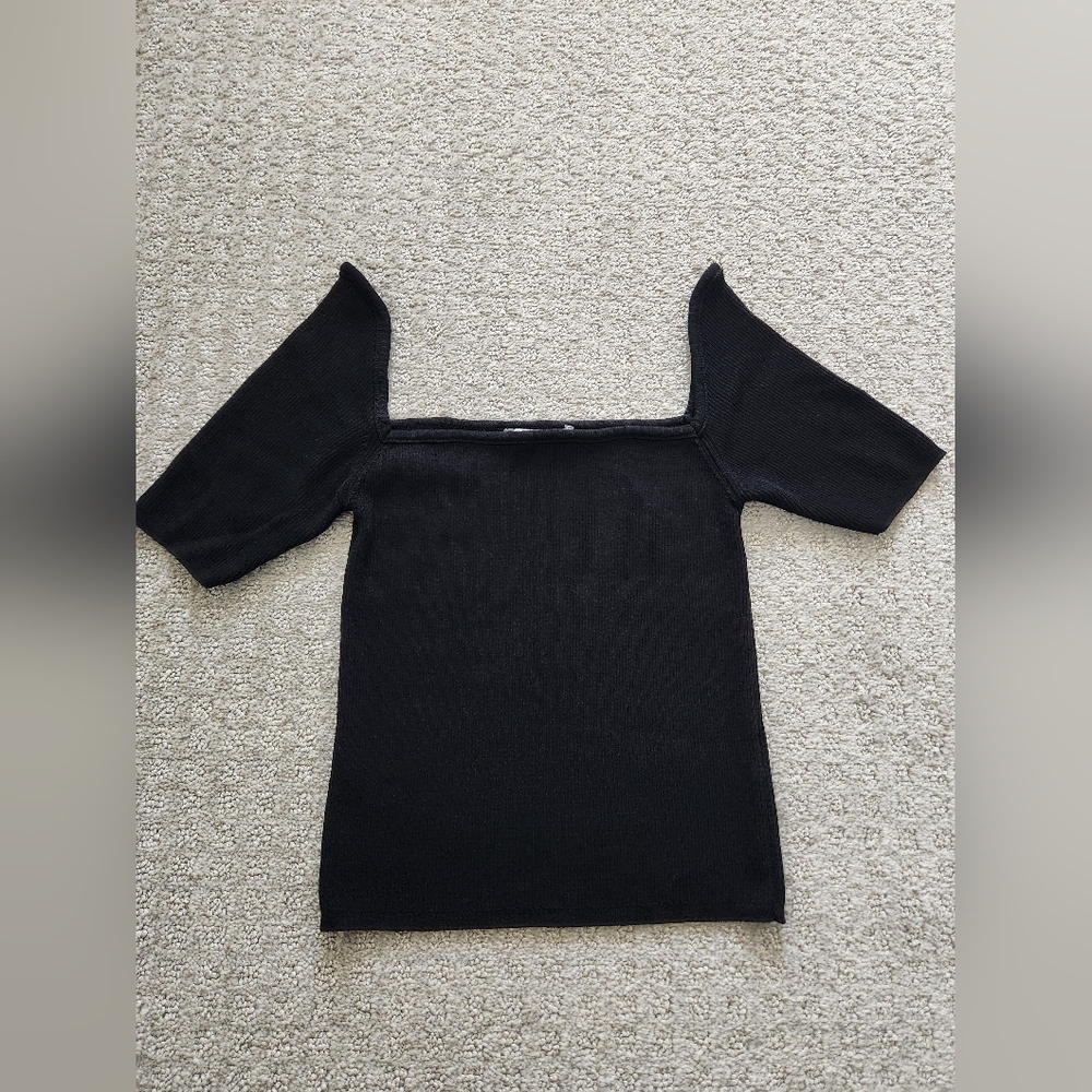 Zara black off shoulder crop top Size Medium